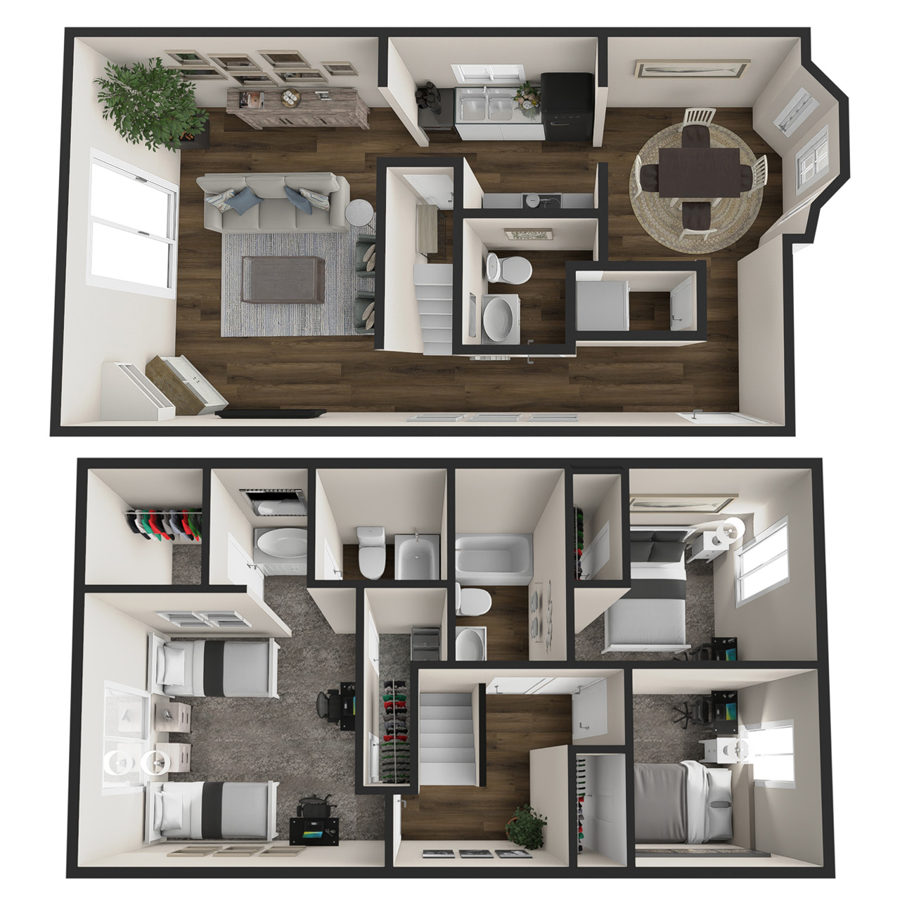 Three Bedroom floor plan