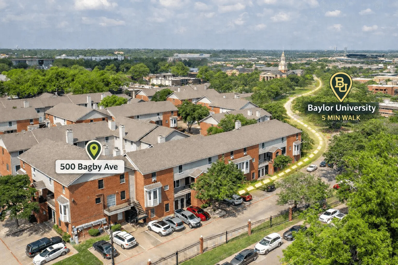 Centre Apartments aerial view